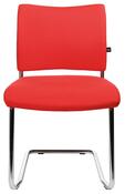 Freischwinger, Sitz-BxTxH 480x450x450 mm, Gesamthöhe 850 mm, Gestell verchromt, Sitz- + Rückenpolster rot, VE 2 Stück