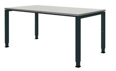 Schreibtisch, BxTxH 1600x800x650-850 mm, 4-Fuß Quadratrohr, Platte ahorn, ABS Umleimer, Gestell anthrazitgrau