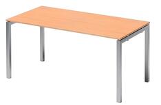 Schreibtisch, BxTxH 1600x800x740 mm, 4 Fuss-Gestell, buche / silber