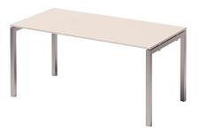 Schreibtisch, BxTxH 1600x800x740 mm, 4 Fuss-Gestell,grauweiss / silber