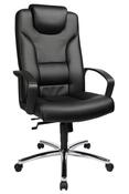 Chefsessel, Sitz-BxTxH 530x500x430-530 mm, Lehnenh. 740 mm, Wippmechanik, Muldensitz, Kunstleder schwarz, inkl. Armlehnen