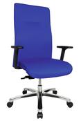 Bürodrehstuhl XL, Sitz-BxTxH 540x460x440-520 mm, Lehnenh. 700 mm, Traglast 150 kg, Punktsynchr.m., Schiebesitz, inkl. Armlehnen, blau