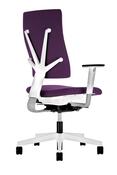 Bürodrehstuhl, Sitz-BxTxH 475x450x420-550 mm, Lehnenh. 540-600 mm, pendelnd gelagerter Muldensitz, inkl. Armlehnen, weiß/lila
