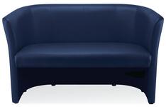 Sofa Club, 2-sitzer, BxTxH 1290x630x770 mm, Sitz BxT 1066x500 mm, Kunstleder, blau