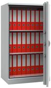 Feuergeschützter Büroschrank, BxTxH 670x500x1200 mm, 1 Tür, 3 Böden, Kapazität 24 Ordner, RAL 7035 lichtgrau