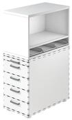 Aufsatzregal für Standcontainer, 1 Boden, BxTxH 428x800x530 mm, weiß