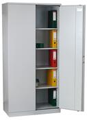 Feuergeschützter Büroschrank, BxTxH 950x500x1950 mm, 2 Türen, 4 Böden, Kapazität 55 Ordner, RAL 7035 lichtgrau