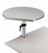 Tischpult, BxTxH 600x510x310-430 mm, melaminharzbeschichtete Platte grau, höhenverstellbar, neig- und drehbar, Klemmfuß