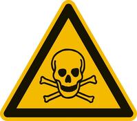 Warnschild, Warnung vor giftigen Stoffen, Alu, Seitenlänge 200 mm, DIN EN ISO 7010