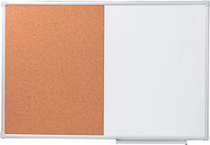 Whiteboard u. Pinboard, BxH 900x600 mm, lackierte und Korkoberfläche, Aluminiumrahmen