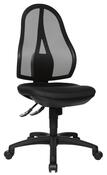 Bürodrehstuhl, Sitz-BxTxH 480x480x430-510 mm, Lehnenh. 580 mm, Netzrücken, Punkt-Synchronm., Bandscheibensitz, schwarz