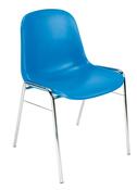 Stapelstuhl, Kunststoffschale geschlossen, blau, Gestell verchromt, Sitz-BxTxH 440x400x475 mm, Gesamthöhe 770 mm, VE 4 Stück