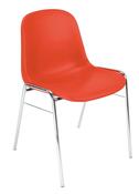 Stapelstuhl, Kunststoffschale geschlossen, orange, Gestell verchromt, Sitz-BxTxH 440x400x475 mm, Gesamthöhe 770 mm, VE 4 Stück