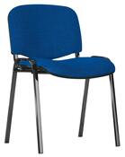 Stapelstuhl, Ovalrohrgestell schwarz, Sitz-/Rückenpolster blau, Rückenabdeckung Kunststoff schwarz, VE 4 Stück