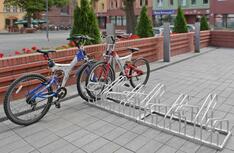 Fahrradständer, Stahl verzinkt, zweiseitig, 12er-Stand, Radabst. 350 mm, Gesamtl. 2100 mm