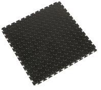 PVC-Fliesen, Befahrbar, LxB 500x500 mm, Stärke 7 mm, schwarz, VE 8 Stück
