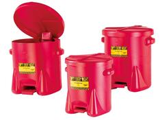 Entsorgungsbehälter aus PE, Volumen 38 Liter, Farbe rot, Durchm.xH 559x458 mm