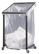 Styropor-Müllsackständer, fahrbar mit 4 Lenkrollen, Quadratrohr, steckbar, für 1000 l Säcke, eisenglimmer, BxTxH 730x695x950/1230 mm