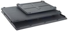 Aufsatzrahmen-Deckel ABS-RE-schwarz, BxTxH 600x800x30 mm, mit Stapelrand, VE 2 Stück