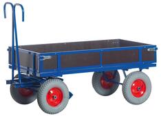 Handpritschenwagen mit Bordwänden, Ladefläche LxB 1160x760 mm, Traglast 700 kg, TPE-Bereifung 250x60 mm