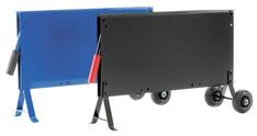 Abroll-Wagen, fahrbar, blau lackiert, für Stahlbandrollen mit Scheibenwicklung