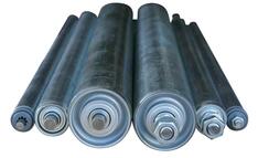 Stahl-Tragrolle verzinkt, mit Gewindeachse, Rollenlänge 400 mm, Rollendurchm. 50 mm, Traglast 30 kg, Achsdurchm. M10x15 mm, MINDESTABNAHME 10 Stück