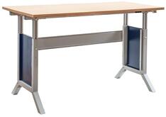 Grundtisch, höhenverstellbar, mit Klemmfeststellung und Melaminharz-Arbeitsplatte, BxTxH 1000x750x735-1000 mm, RAL 7035/5013