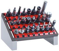 CNC-Tischständer mit Einsatzrahmen und Werkzeughalter, 15 Halter ISO-SK 50, RAL 7035