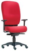 Gesundheits-Bürodrehstuhl bis 150 kg, Sitz-BxTxH 490x450-490x410-540 mm, Lehnenh. 600 mm, Synchronm., Bandscheibensitz, rot, Poly Fk