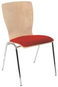 Sitzpolster rot, für Stapelstuhl mit Holzschale, AUFPREIS