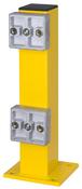 Rammschutz-Planke, Standpfosten 80x80x465 mm, feuerverzinkt und gelb kunststoffbeschichtet, Außenbereich, zum Aufdübeln