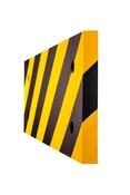 Rundsäulenschutz, Rechteck, BxT 500x200 mm, Stärke 20 mm, gelb/schwarz, Polyurethanschaum