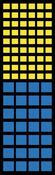 Magazinschrank, ohne Türen, RAL 6011 resedagrün,  BxTxH 680x280x2150 mm, Anzahl Kästen: 54xGr. 5 gelb, 28xGr. 4 blau
