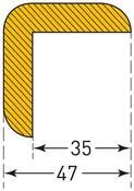 Prallschutz, Winkelform, Kantenschutz 35x47 mm, Länge 1000 mm gelb/schwarz, selbstklebend