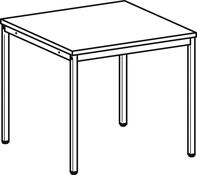 Schreibtisch, BxTxH 800x800x720 mm, 4-Fuß-Gestell lichtgrau, Platte weiß