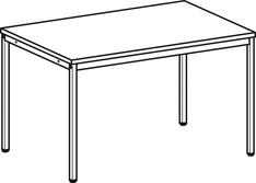 Schreibtisch, BxTxH 1200x800x720 mm, 4-Fuß-Gestell lichtgrau, Platte lichtgrau