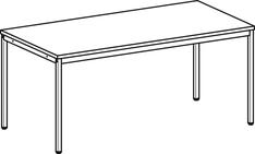Schreibtisch, BxTxH 1600x800x720 mm, 4-Fuß-Gestell lichtgrau, Platte ahorn
