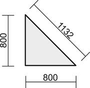 Verkettungsplatte, Dreieck 90 Grad, BxT 800x800 mm, weiß, inkl. Montagesatz