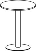Steh-Tisch, Durchm.xH 900x1100 mm, Rund, Plattenfarbe ahorn, Säule silber, Tellerfuß anthrazit