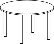 Konferenztisch, Durchm.xH 1200x720 mm, Rund, 4-Fuß-Gestell, Platten-/Gestellfarbe ahorn/silber
