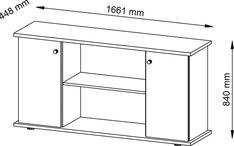 Sideboard, BxTxH 1661x448x840 mm, 2 Zwischenwände, 2 Holztüren, 1 Boden, buche