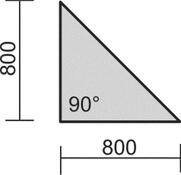 Verkettungsplatte, Dreieck 90 Grad, BxTxH 800x800x25 mm, Platte ahorn, inkl. Montagesatz
