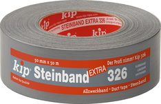 Kip Steinband Extra 326, Gewebeband, silber, 50 mm x 50 m