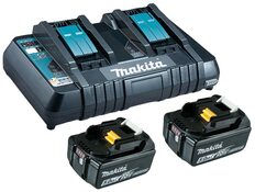 MAKITA Power Source Kit Li 18V (2x5,0 Ah+ Ladegerät) im Karton