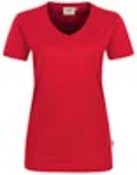 Damen-V-Shirt Performance, Farbe rot, Gr.L