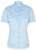 Damen Kurzarmbluse Cover Shirt Twill, Farbe blau, Gr. 34