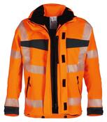 Warn-Wetterschutz-Jacke, Farbe leuchtorange/dunkelgrün, Gr. L