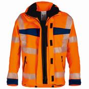 Warn-Wetterschutz-Jacke, Farbe leuchtorange/marine, Gr. M