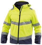 Warnschutz-Softshell-Jacke Malaga, Farbe neongelb/dunkelblau, Gr. XS