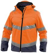 Warnschutz-Softshell-Jacke Malaga, Farbe neonorange/dunkelblau, Gr. M